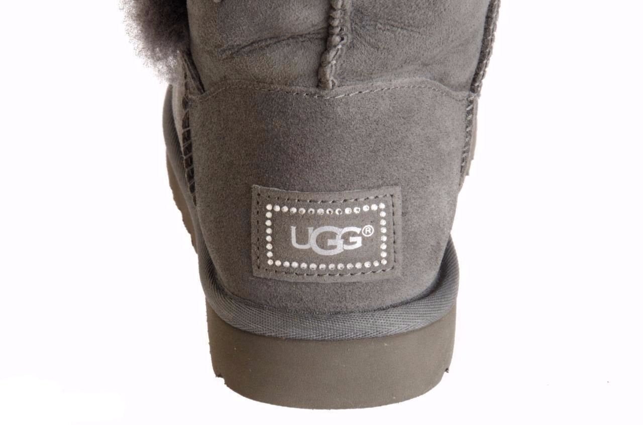 UGG Bailey Button Bling Triplet Charcoal Boots