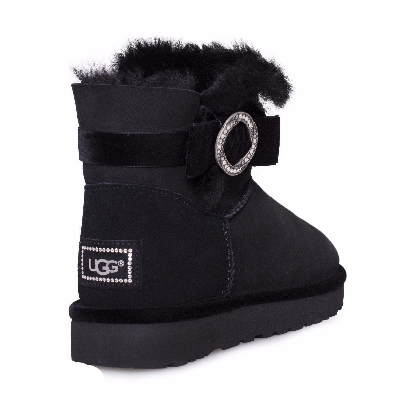 UGG Karlie Brooch Black Boots