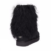 UGG Short Mongolian Cuff Black Boots