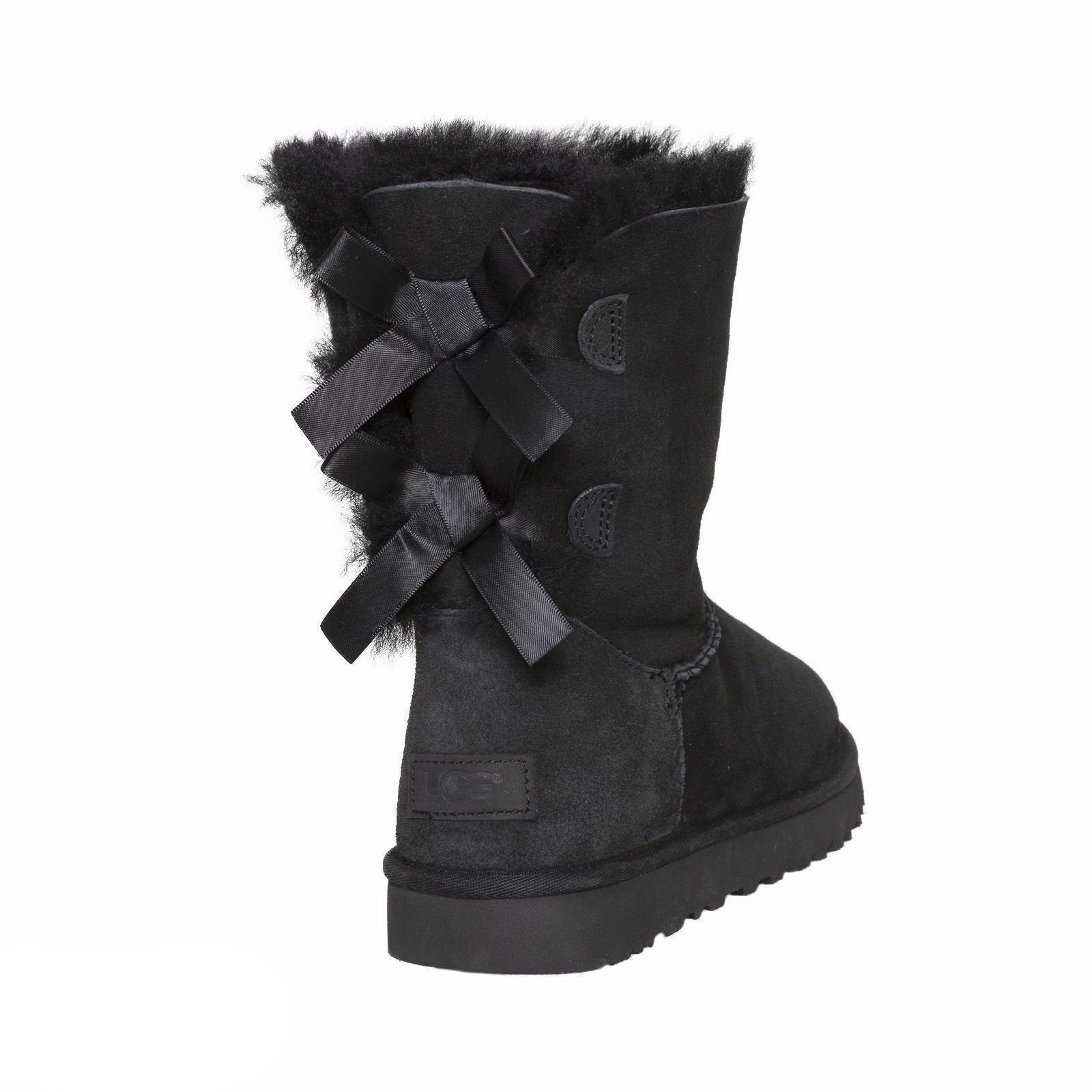 UGG Bailey Bow II Black Boots - Youth