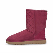 UGG Classic Short Crystal Diamond Oxblood Boots