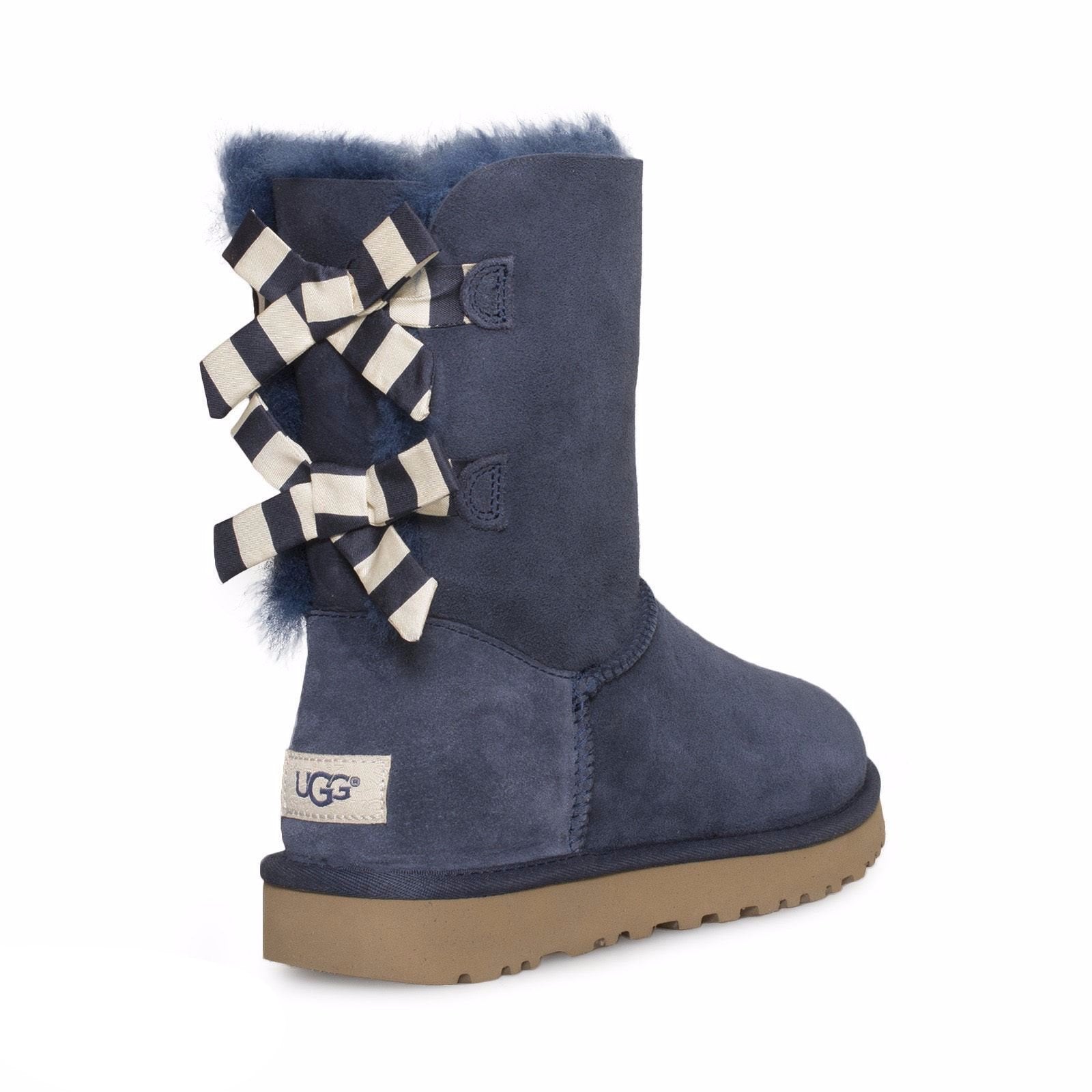 UGG Bailey Bow Stripe Navy Boots