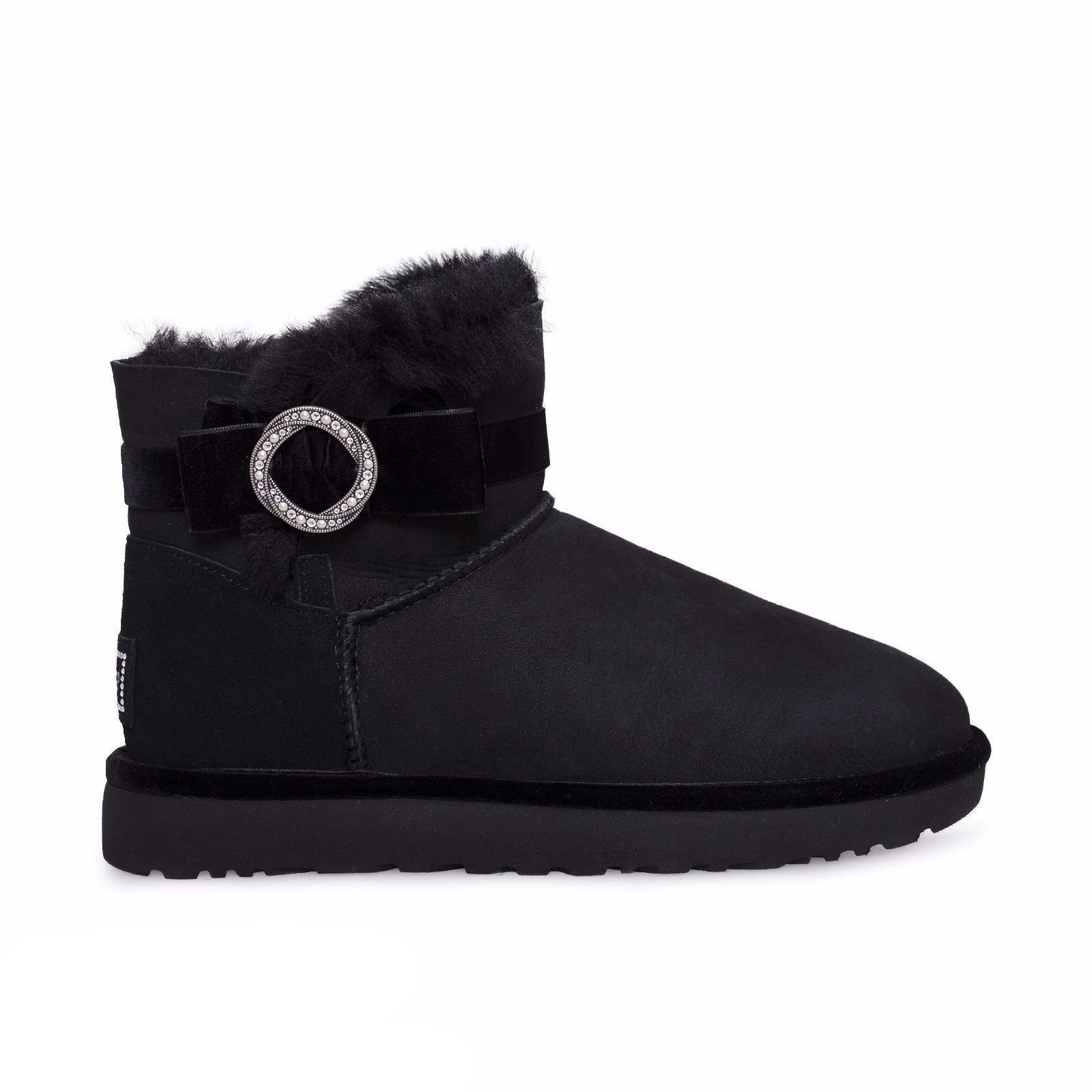 UGG Karlie Brooch Black Boots