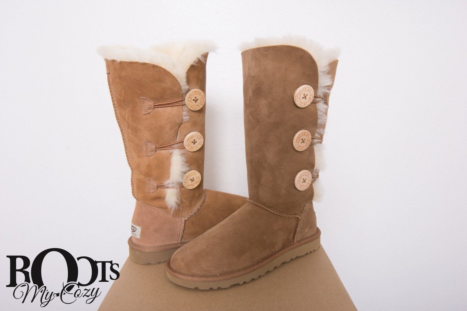 UGG Bailey Button Triplet Chestnut Boots