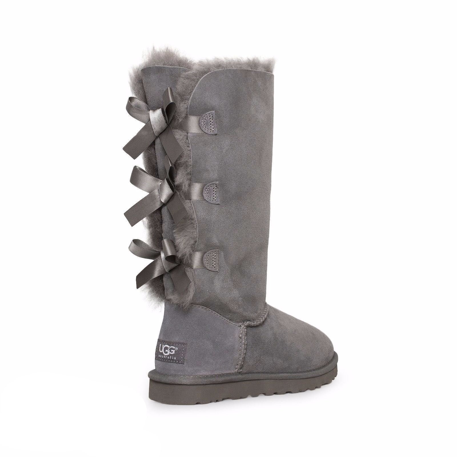 UGG Bailey Bow Tall Grey Boots - Youth