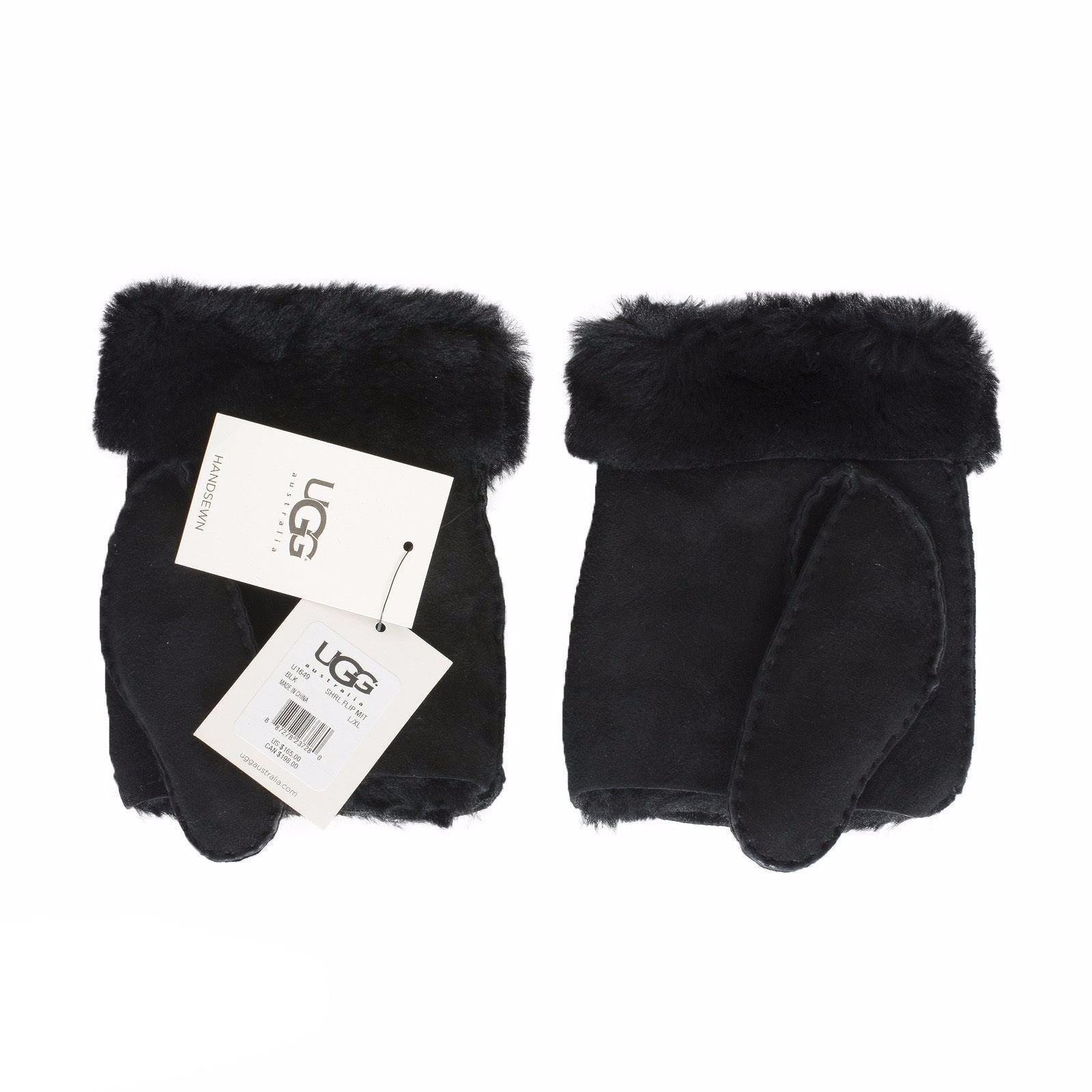 UGG Shearling Flip Mittens Black