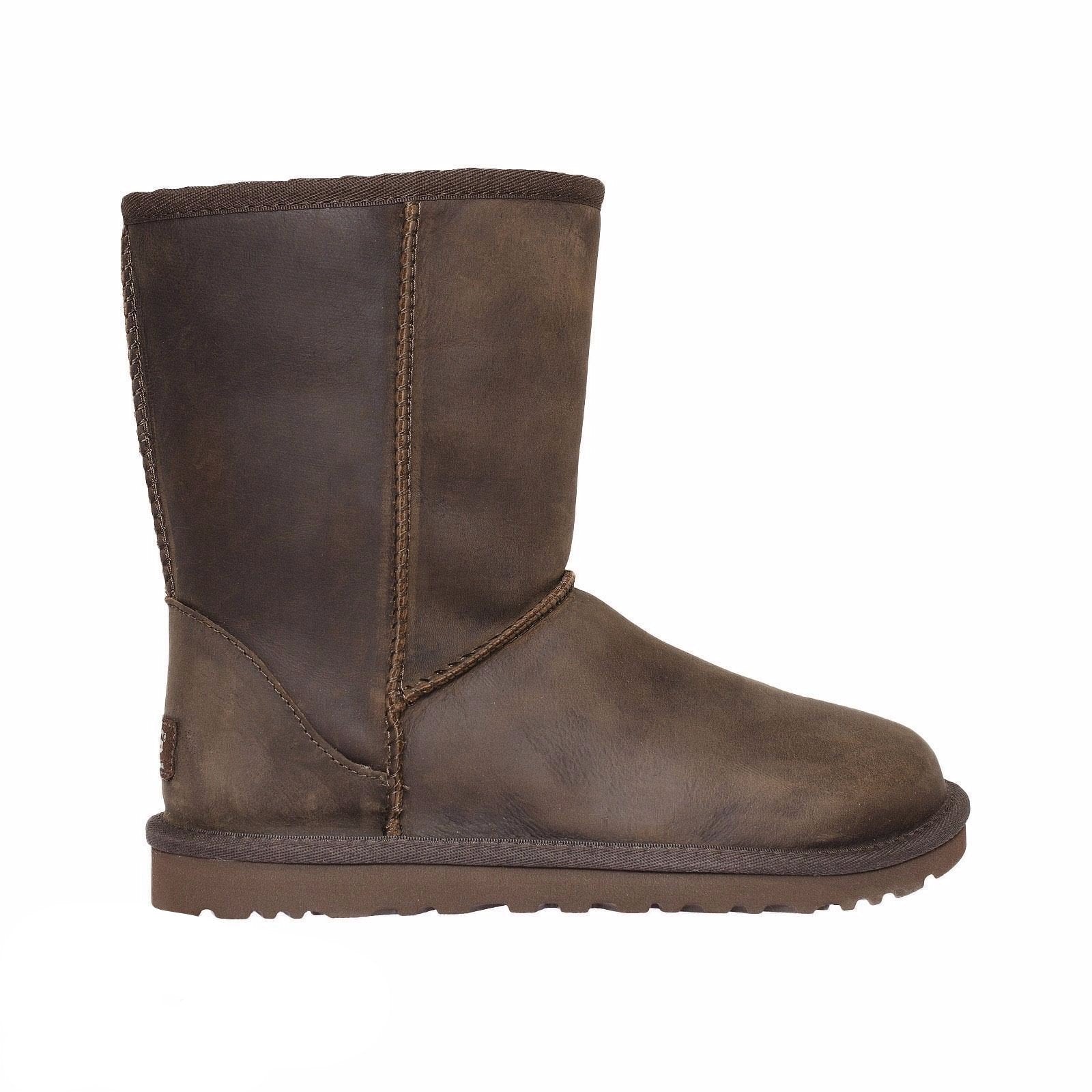 UGG Classic Short Leather Brownstone Boots