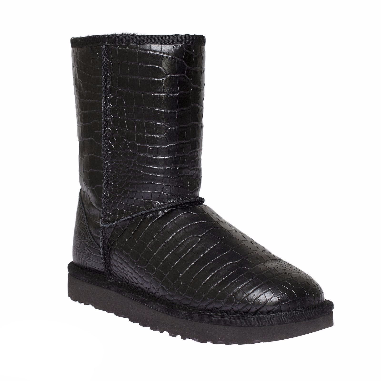 UGG Classic Short Croco Black Boots