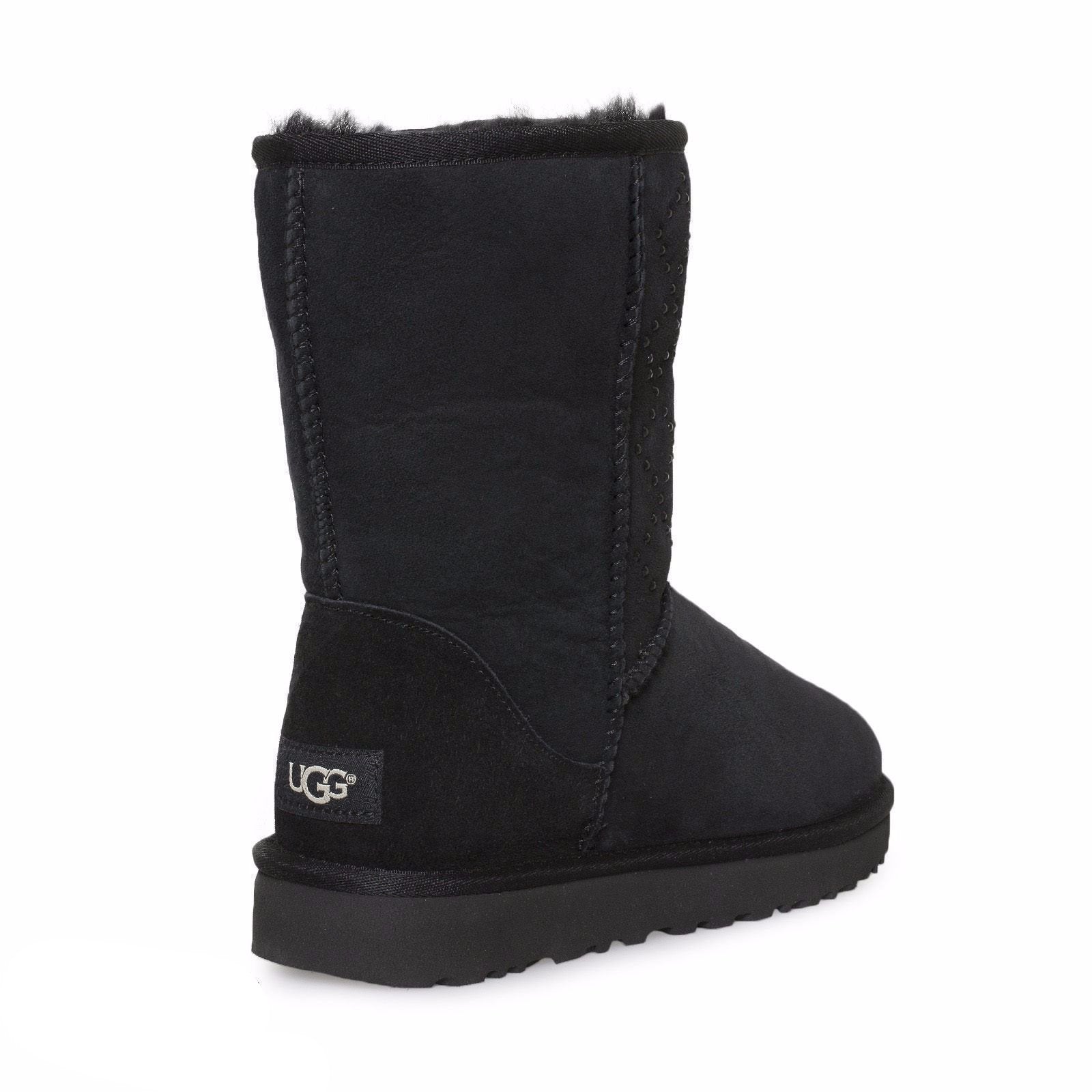 UGG Classic Short Crystal Diamond Black Boots