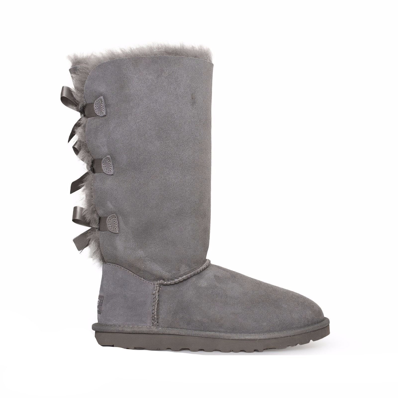 UGG Bailey Bow Tall Grey Boots - Youth