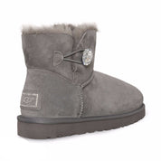 UGG MIni Bailey Button Bling Grey Boots