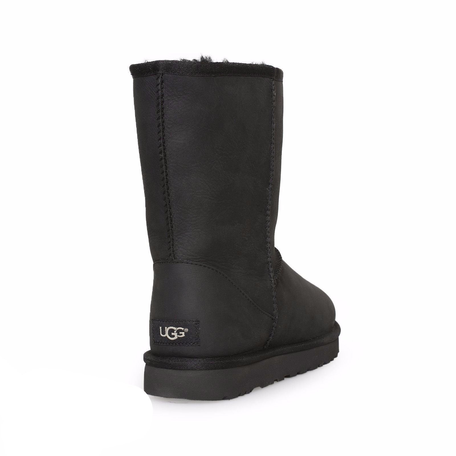 UGG Classic Short Leather Black Boots