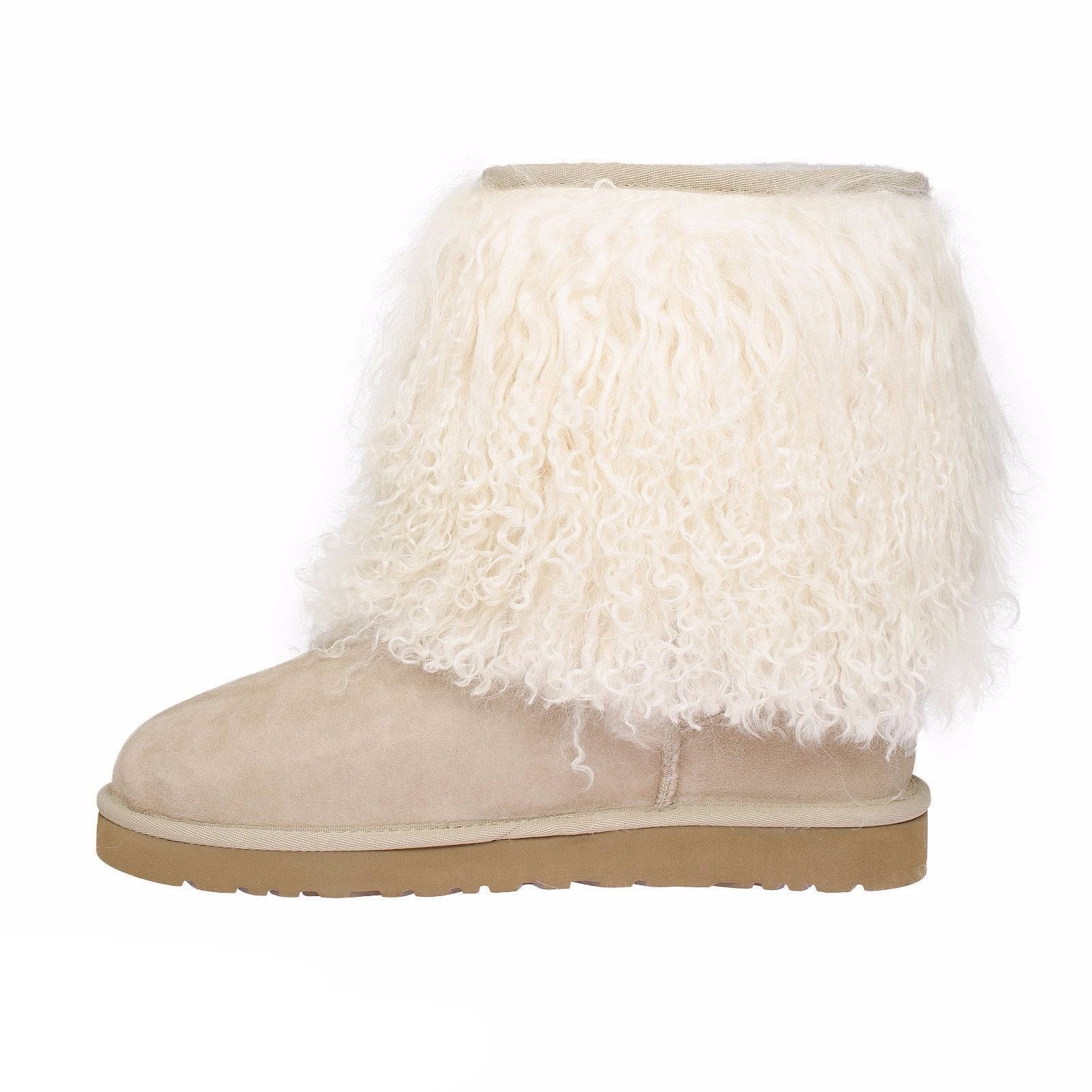 UGG Short Sheepskin Cuff Sand Boots