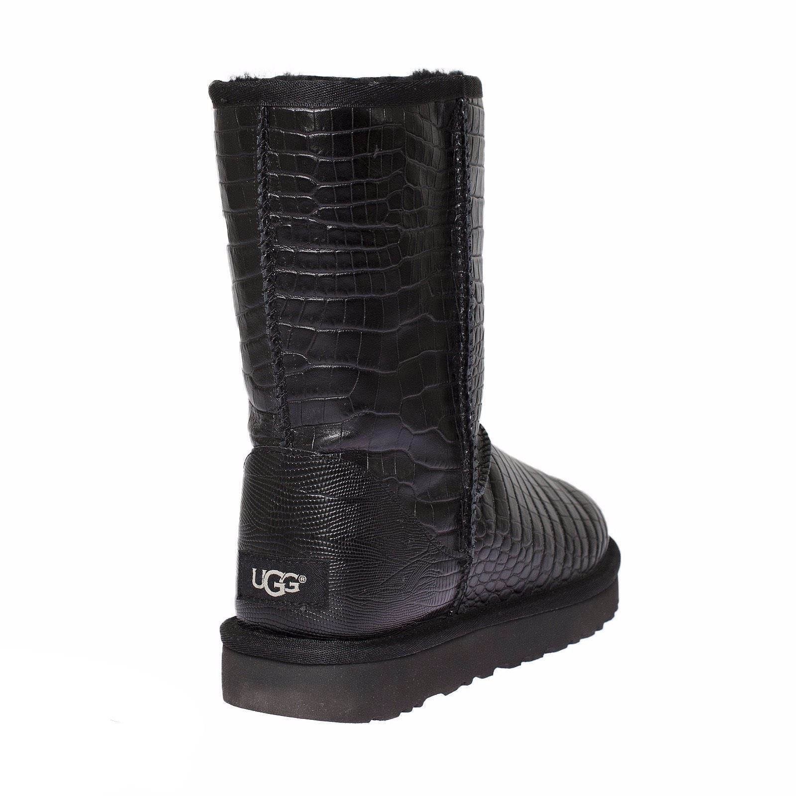 UGG Classic Short Croco Black Boots