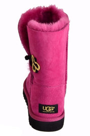 UGG BAILEY GOLD MARIKO RED VIOLET SUEDE/SHEEPSKIN BOOTS