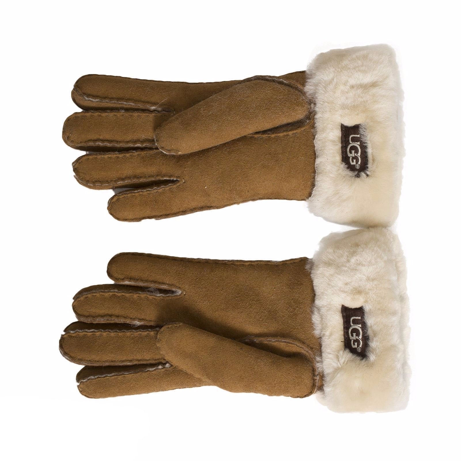 UGG Short Lace Up Glove Gloves Chestnut