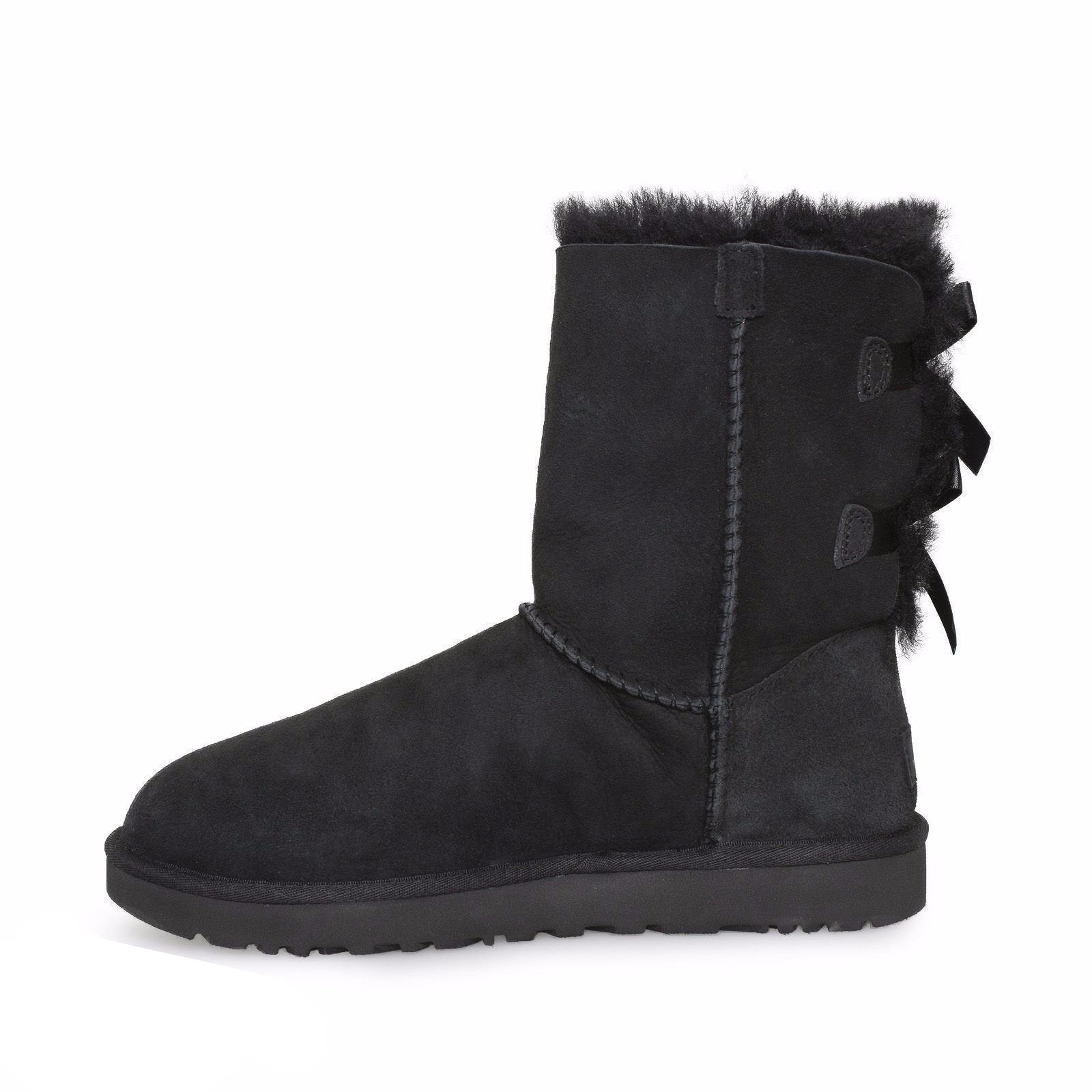 UGG Bailey Bow II Black Boots - Youth