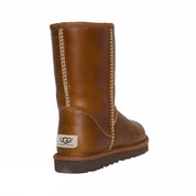 UGG Classic Short Leather Chestnut Boots