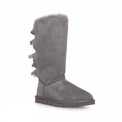 UGG Bailey Bow Tall Grey Boots - Youth