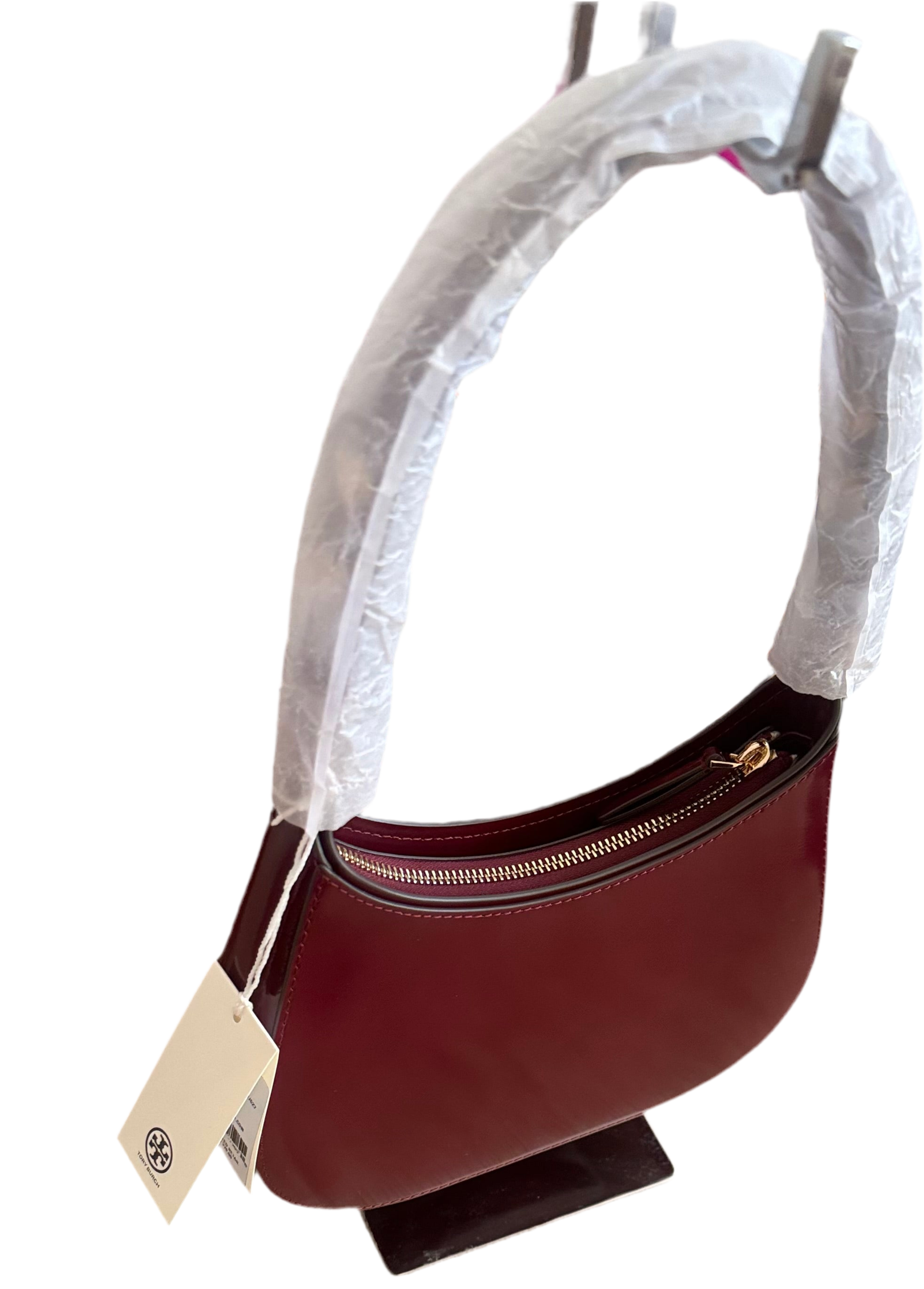 Tory Burch Emerson Patent Leather Shoulder Bag in Royal Burgundy