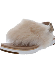 Holly Womens Leather Sheepskin Thong Sandals