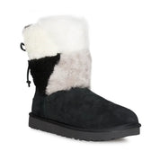 UGG Classic Short Patchwork Fluff Black Boots - Women's