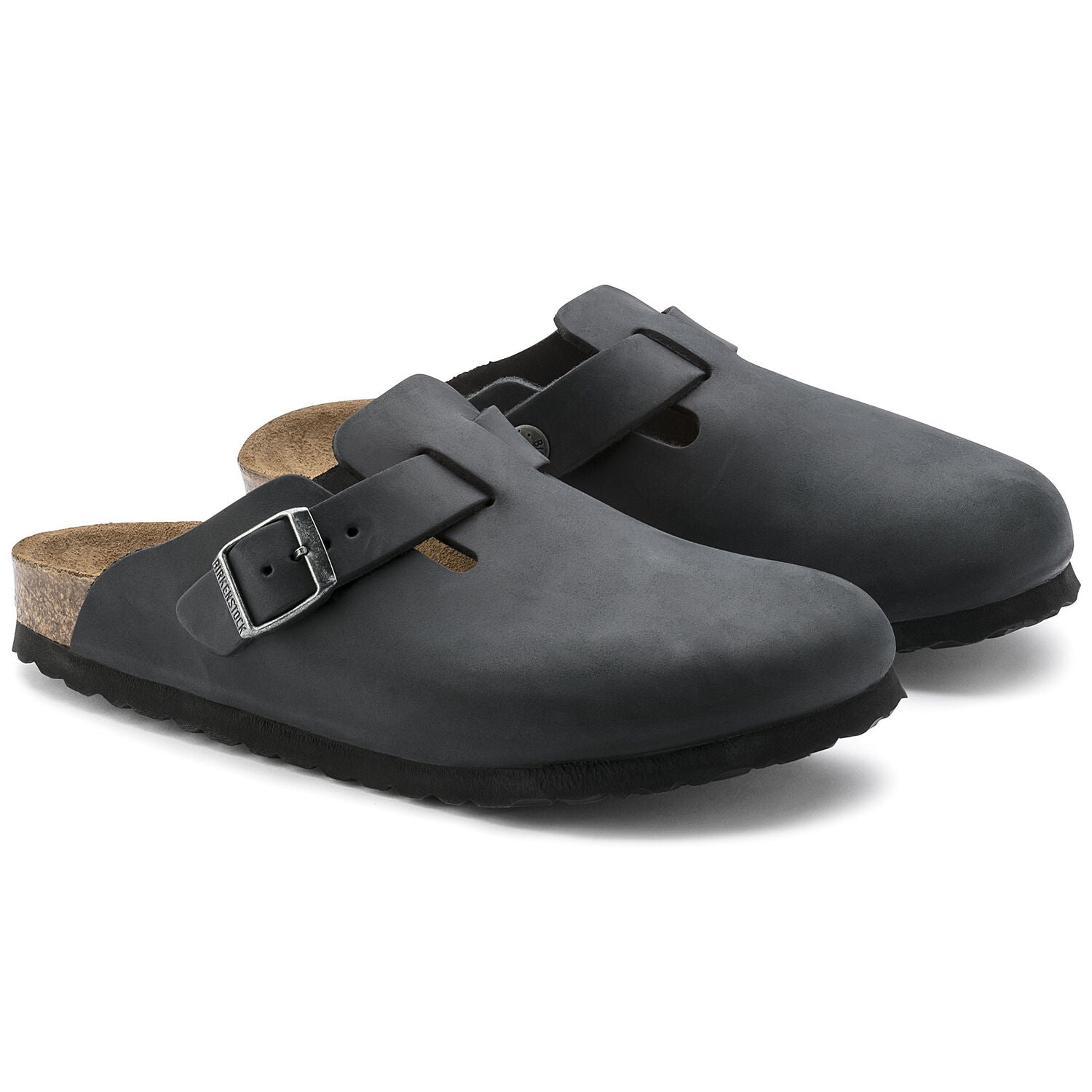 Birkenstock Boston Oiled Leather Classic Footbed Clog in Black