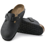 Birkenstock Boston Oiled Leather Classic Footbed Clog in Black