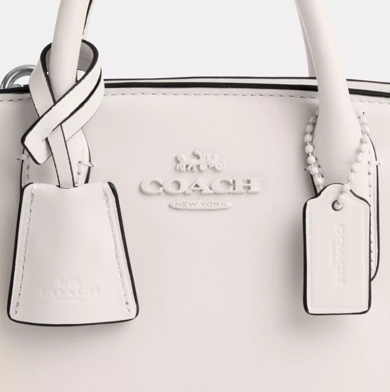 Coach Mini Andrea Carryall Leather Handbag/Crossbody In Chalk