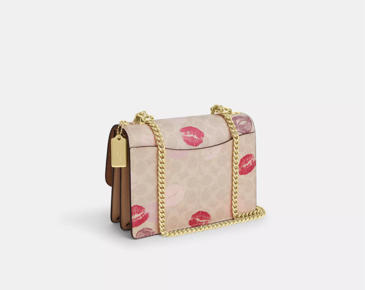 Coach Klare Crossbody Bag In Signature Canvas With Lips Print