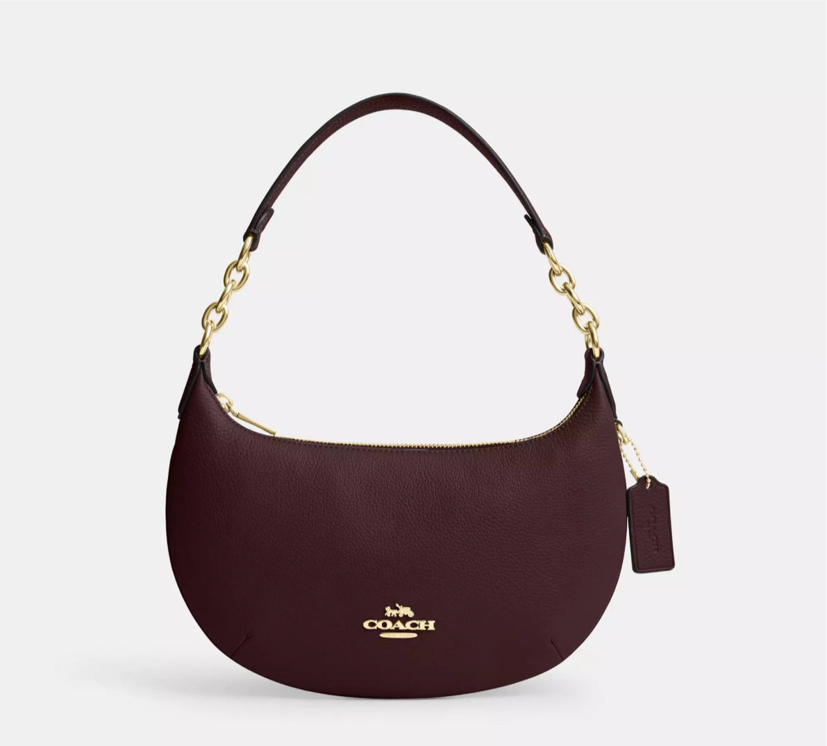 Coach Medium Payton Hobo Bag In Leather In Gold/Merlot