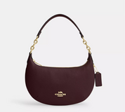 Coach Medium Payton Hobo Bag In Leather In Gold/Merlot