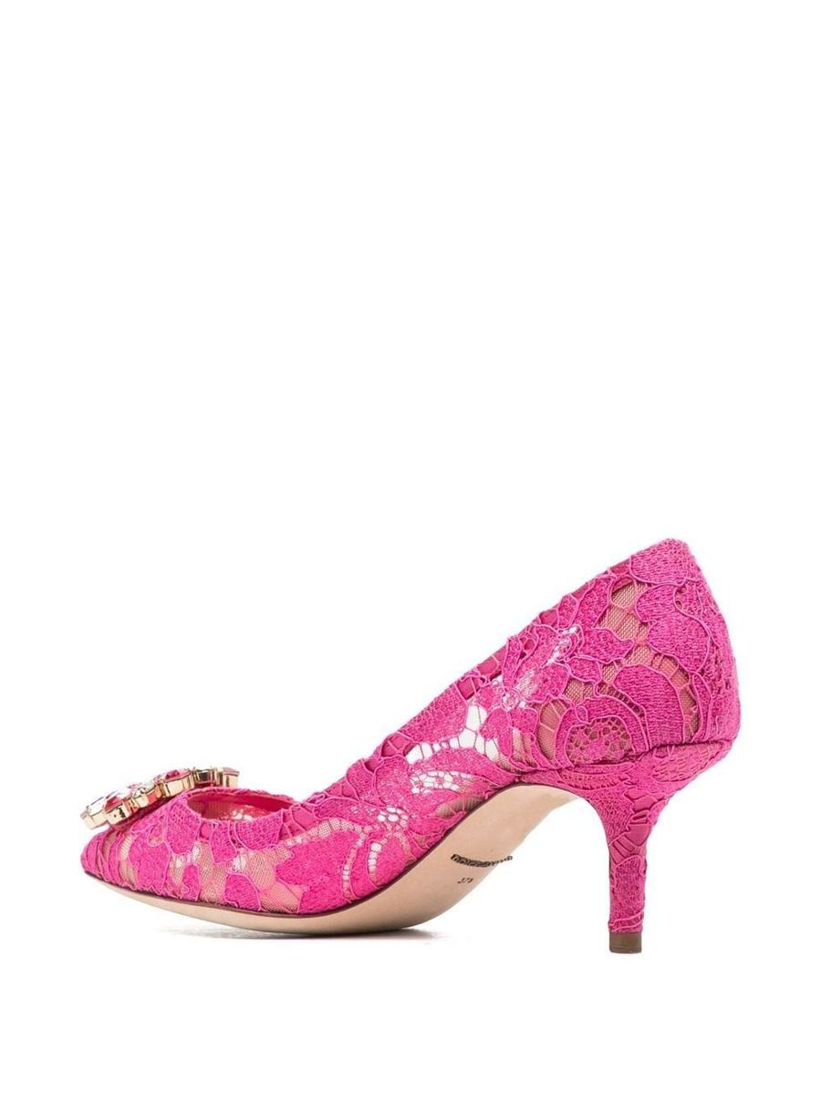 Dolce & Gabbana Lace Rainbow Pumps With Brooch Detailing Shoes