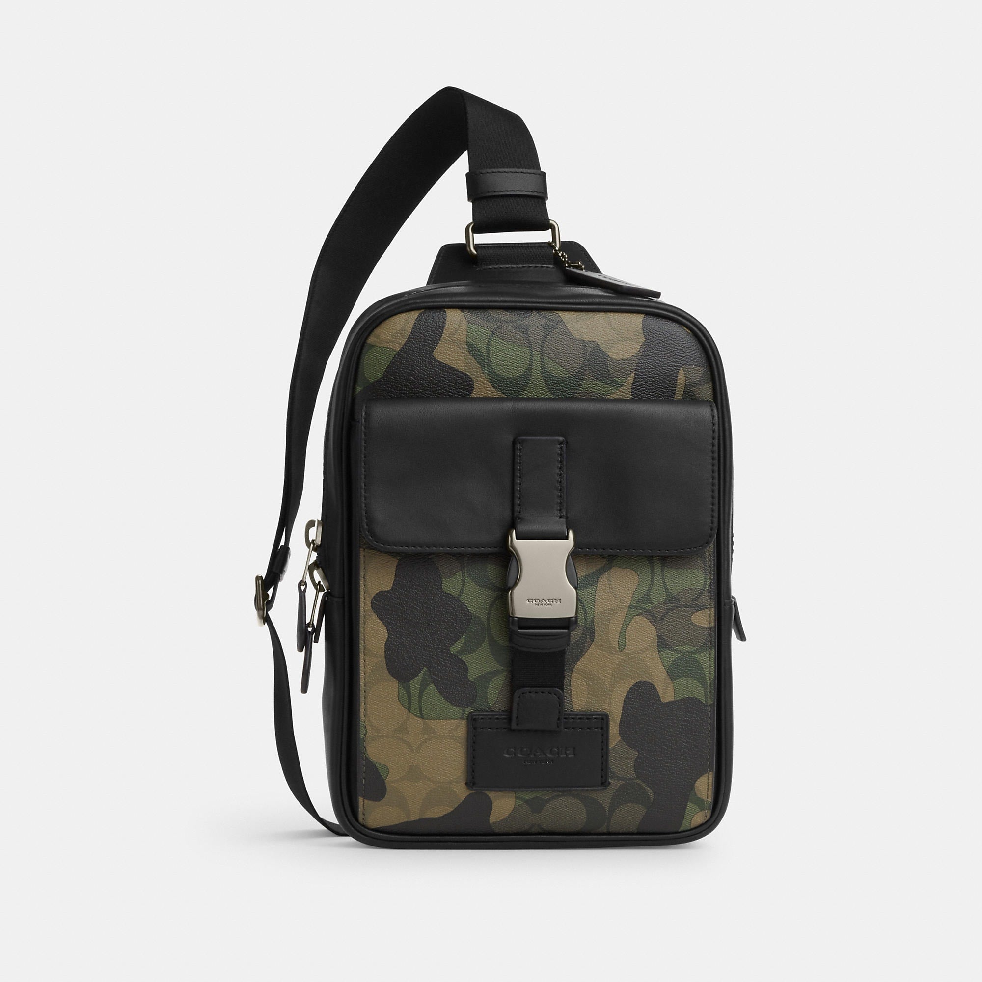 Coach Outlet Track Pack In Signature Canvas With Camo Print