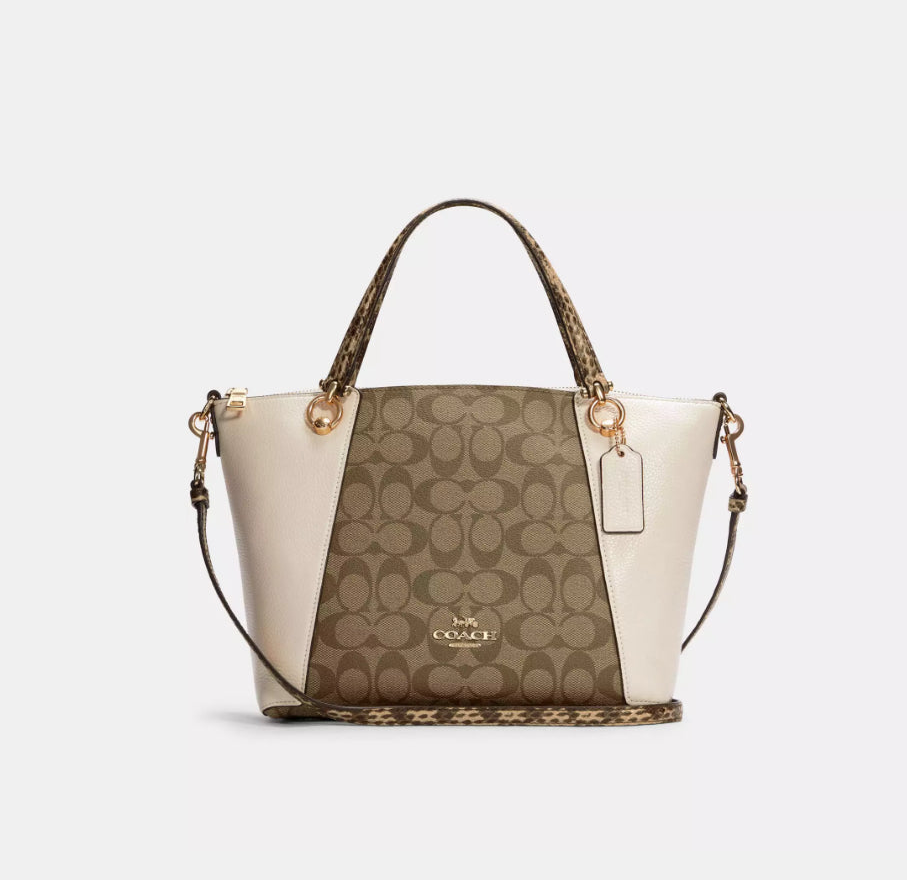 Coach Kacey Satchel Bag In Colorblock Signature Canvas