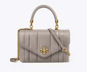 Tory Burch Mini Kira Top Handle Satchel Bag in Leather With Dust Bag With Original Dust Bag Purple