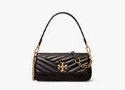 Tory Burch Kira Chevron Small Flap Leather Shoulder Bag Black