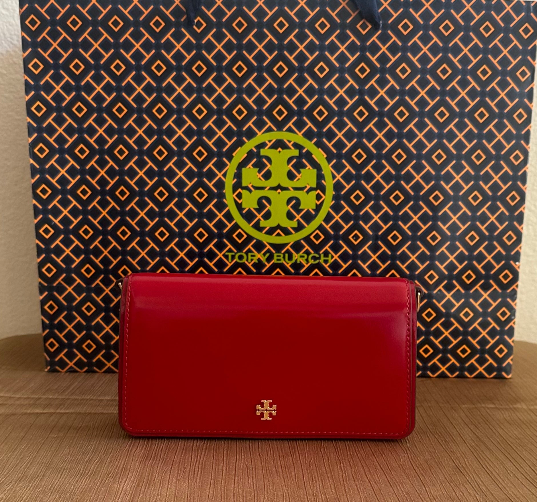 Tory Burch Emerson Patent Leather Mini Crossbody Handbag