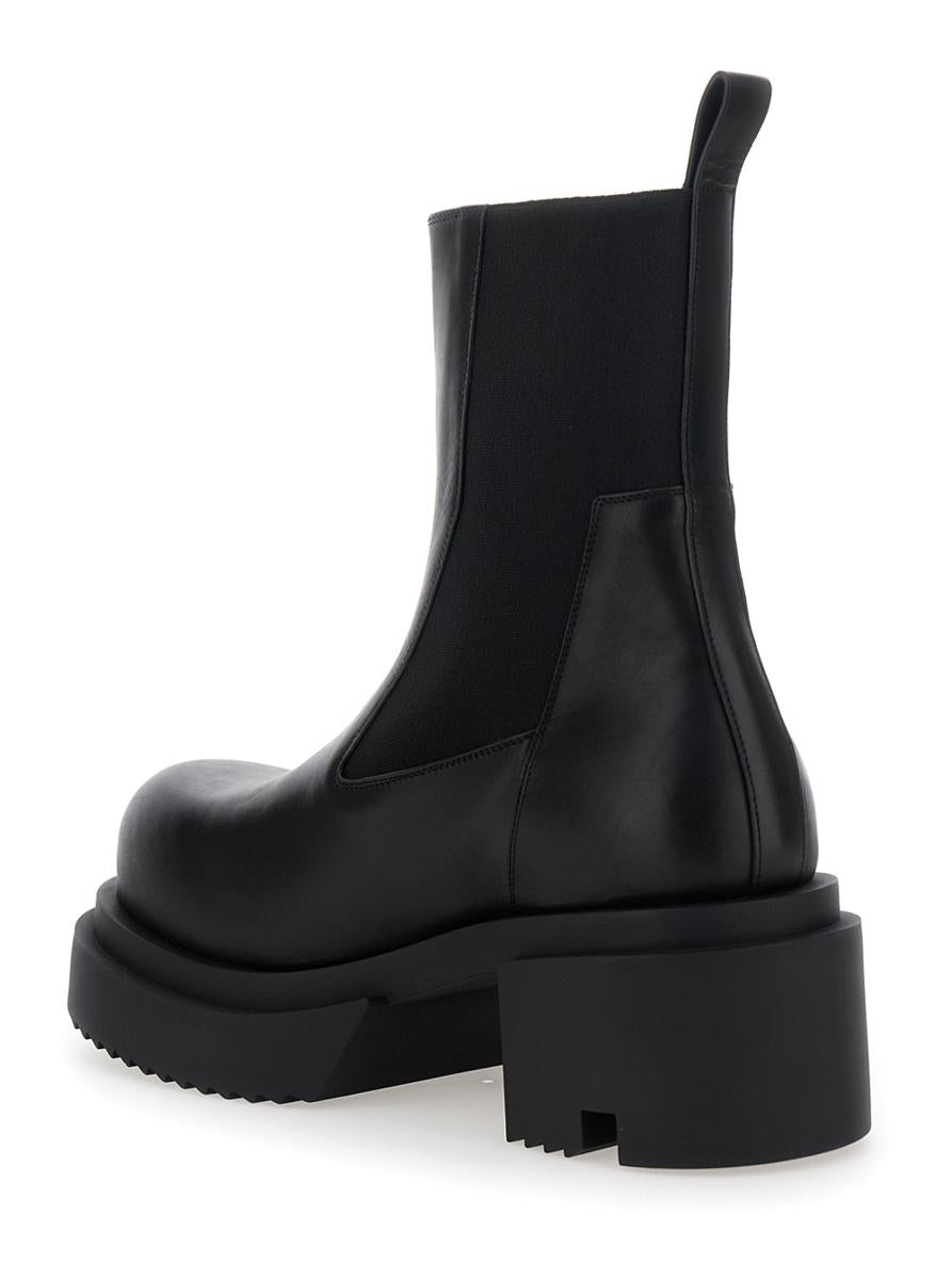 'Beatle Bogun' Black Ankle Boots With Chunky Sole In Leather Woman