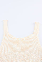 Full Size Ruffled Openwork Wide Strap Tank