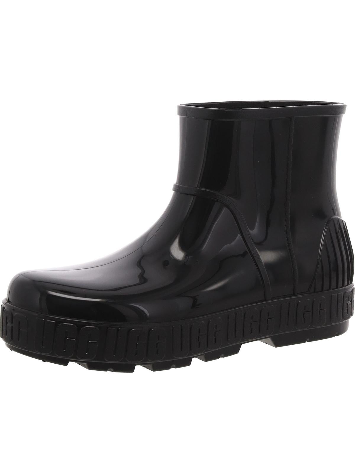 Drizlita  Womens Patent Leather Ankle Rain Boots