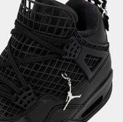 Air Jordan 4 Retro Net Womens Lifestyle Shoes (Black/Black/Metallic Silver)