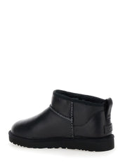 ''Classic Ultra Mini' Black Boots In Leather Woman