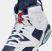 Air Jordan 6 Retro White and Midnight Navy Grade School Lifestyle Shoes (White/Varsity Red/Midnight Navy)