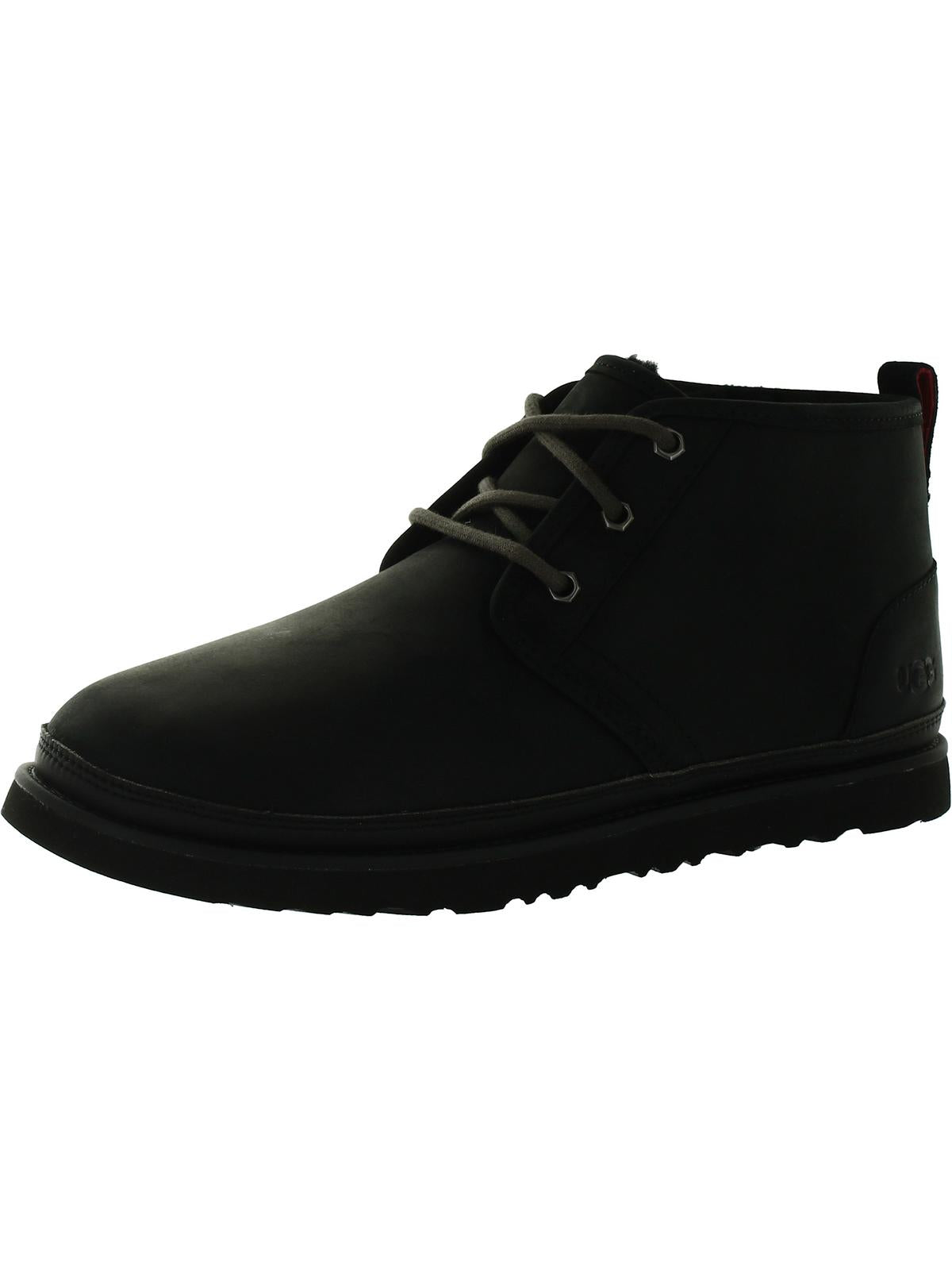 Neumel Weather Mens Leather Wool Chukka Boots