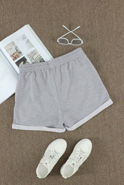 Drawstring Waist Cuffed Shorts