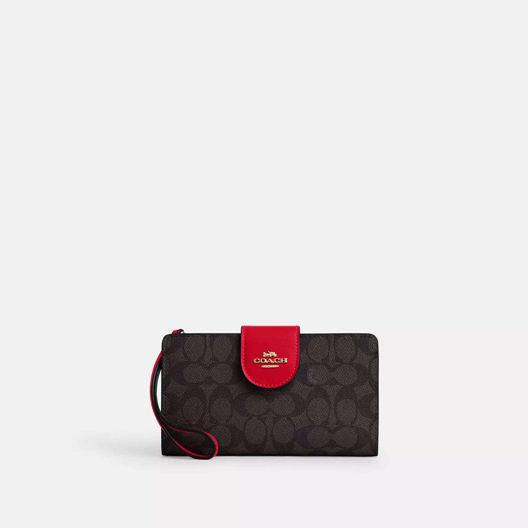 Coach Outlet Phone Wallet In Signature Canvas