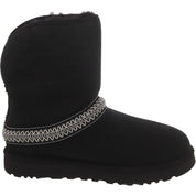 Classic Short Crescent Womens Suede Pull On Winter Boots