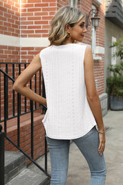 Eyelet Square Neck Tank