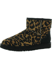 Classic Mini Panther Womens Cow Hair Faux Fur Lined Shearling Boots